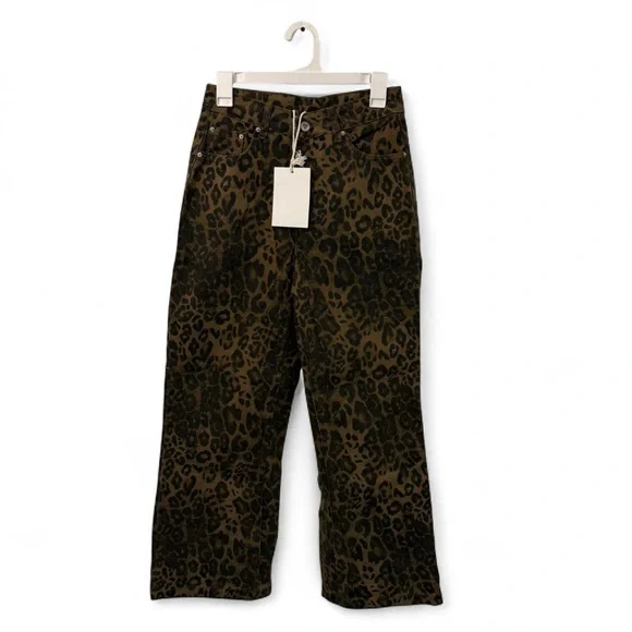 Aelfric Eden Leopard Print Straight Leg Jeans - NWT - Picture 2 of 5